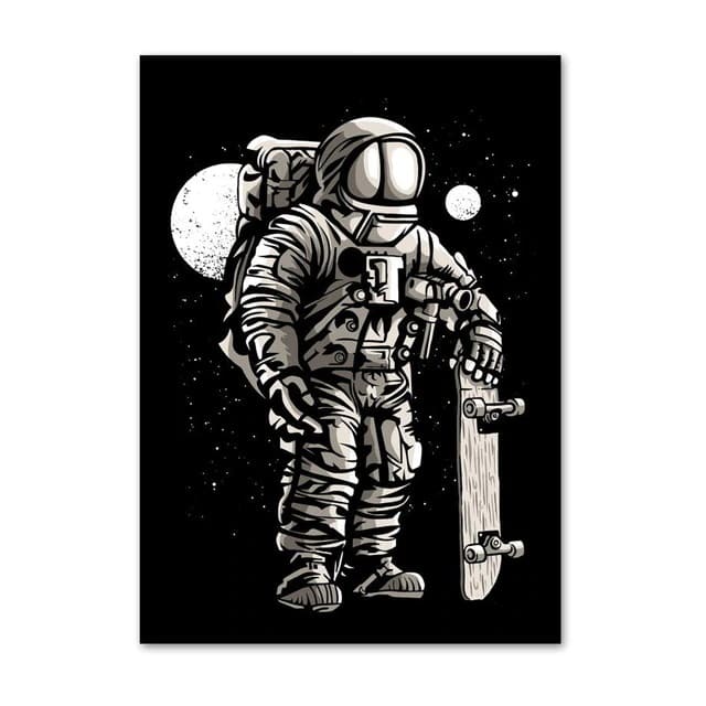 toile astronaute skater espace stellaire